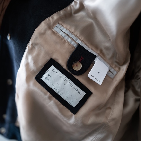 BRUNELLO Cucinelli Suede Bomber Jacket in Navy size S - Picture 8 of 11